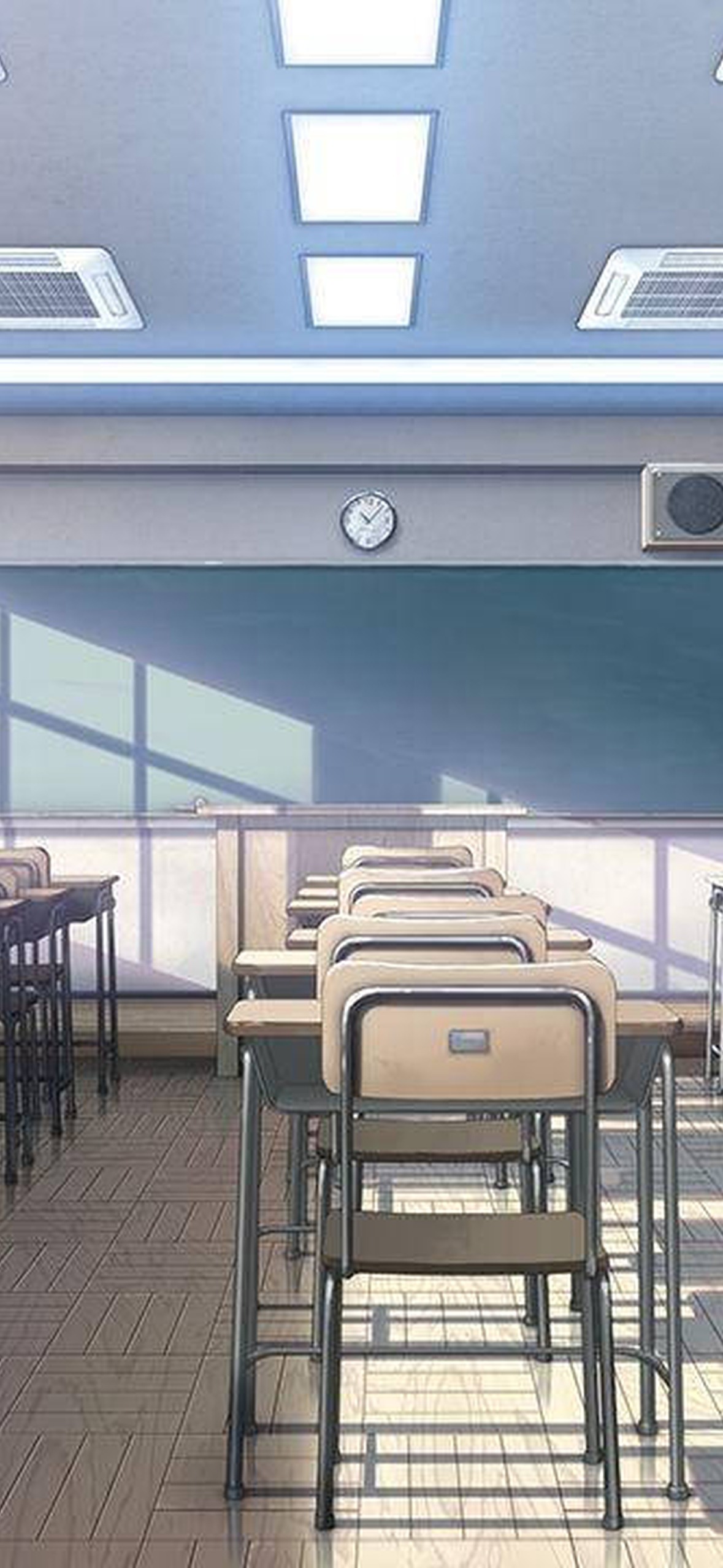 Anime School Scenery Empty Classroom