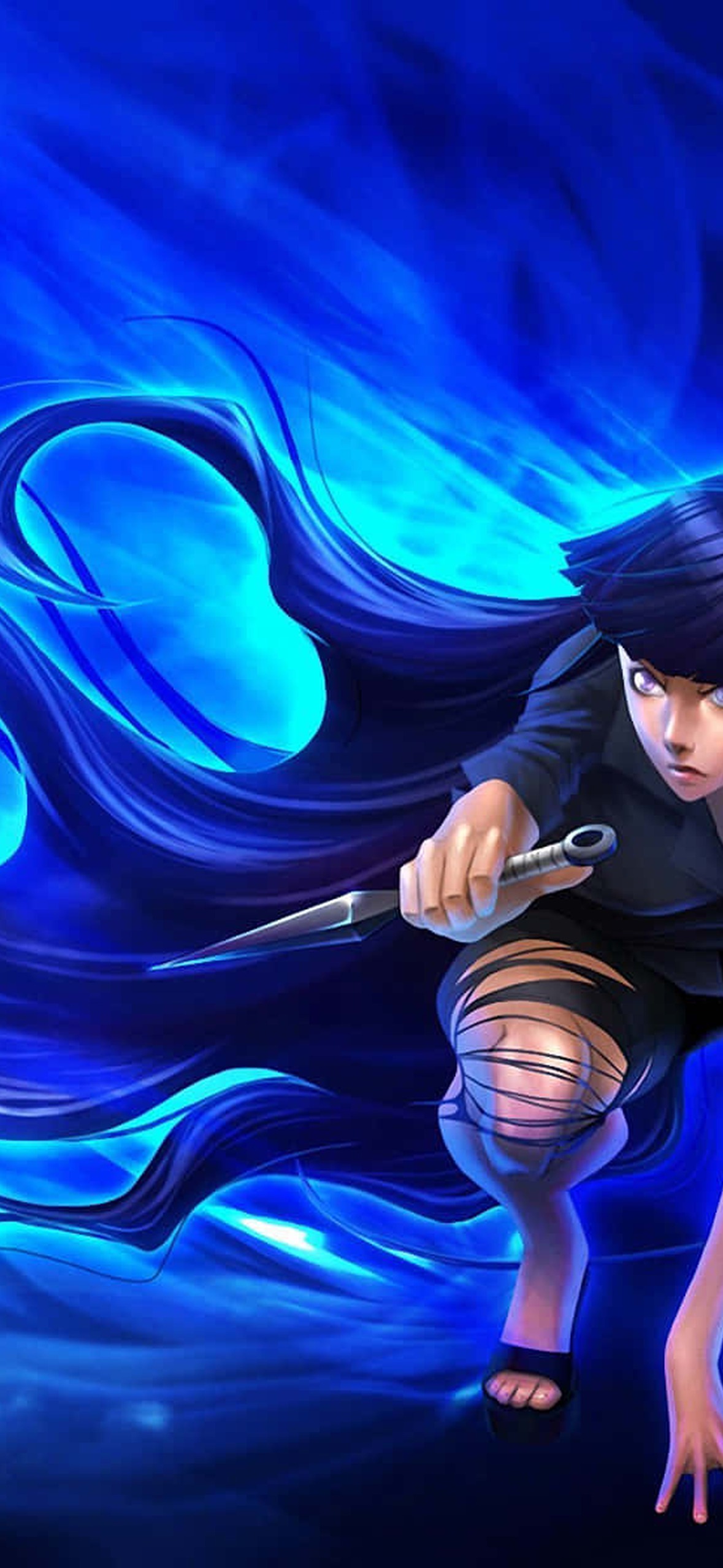Cool Naruto Desktop Hinata With Blue Chakra