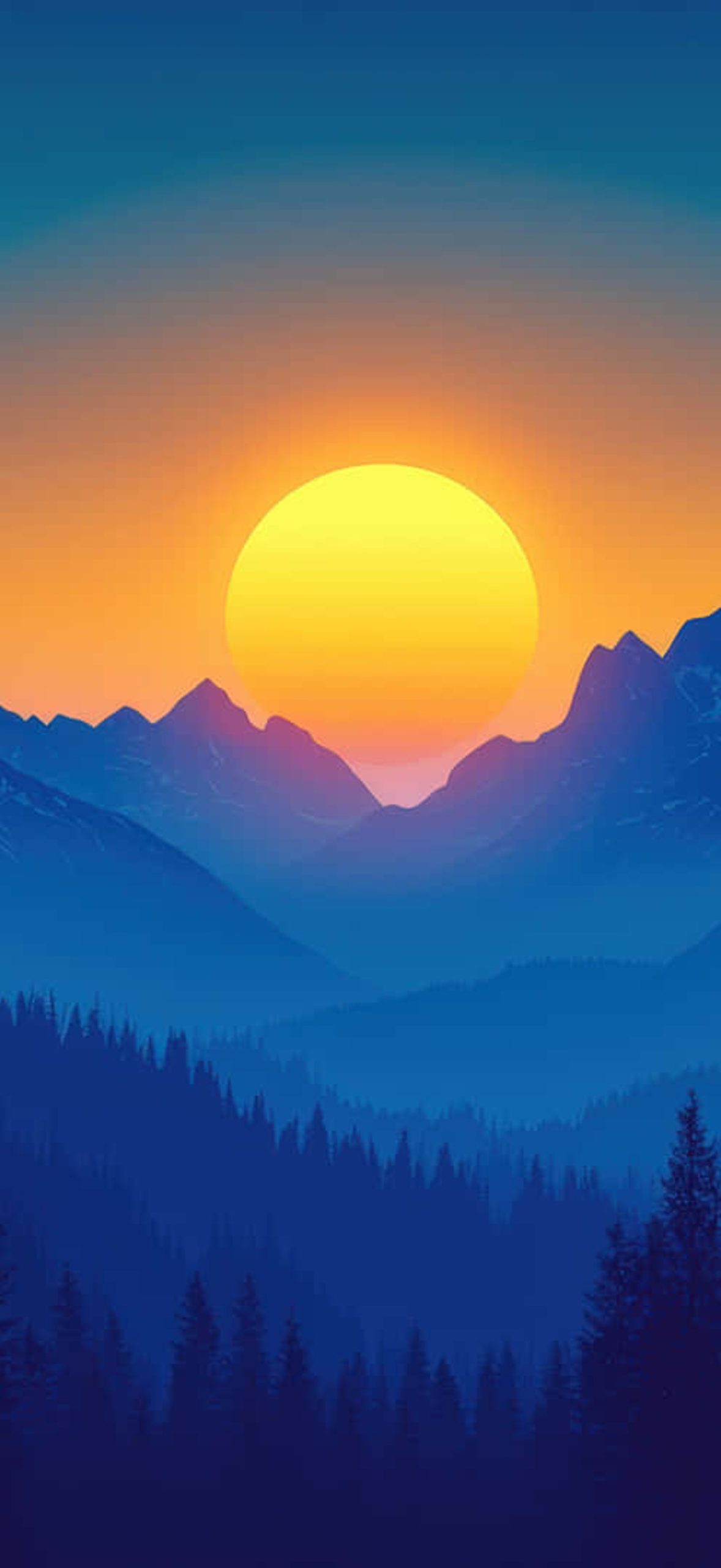 Colorful Sunset Over Majestic Mountain Peaks