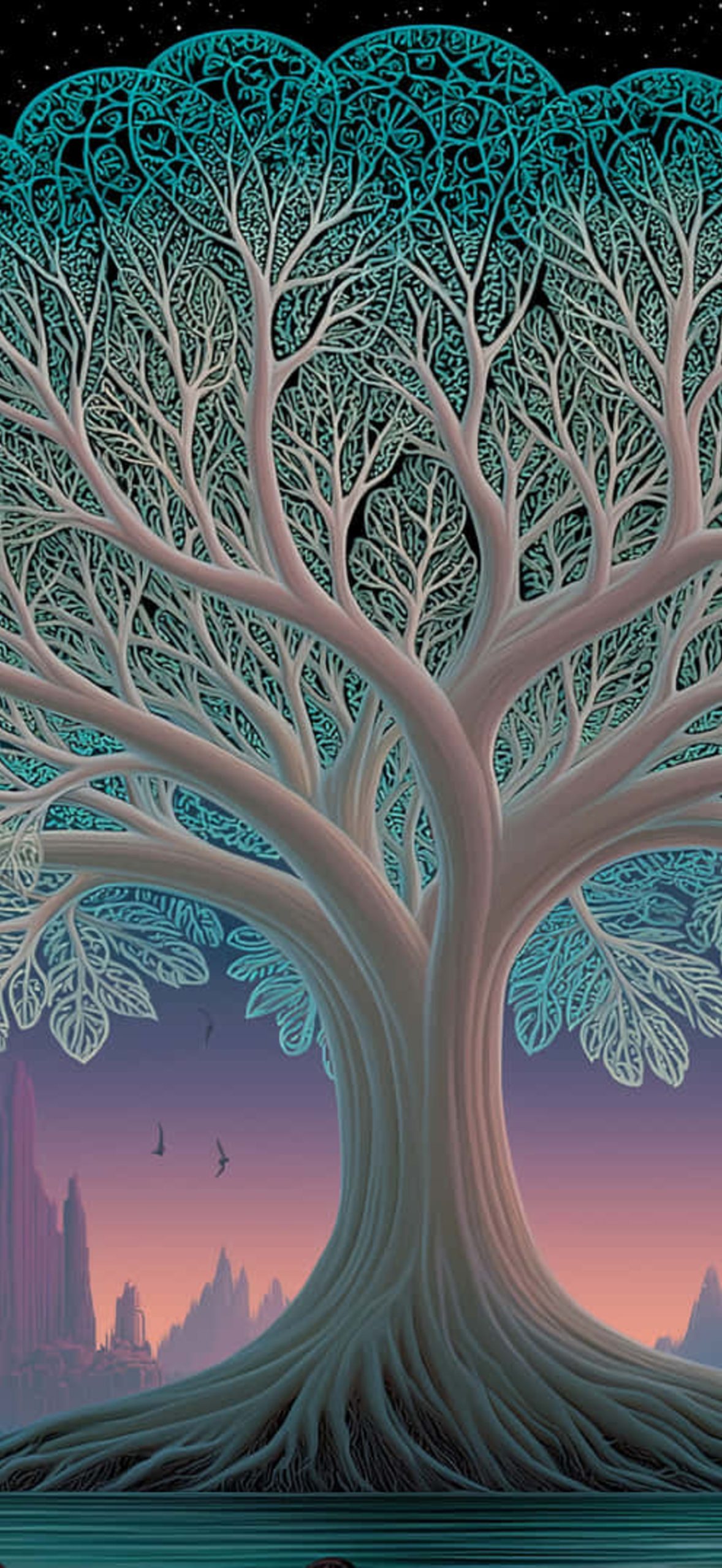 Grand Cosmic Tree Of Life In A Spiritual Landscape