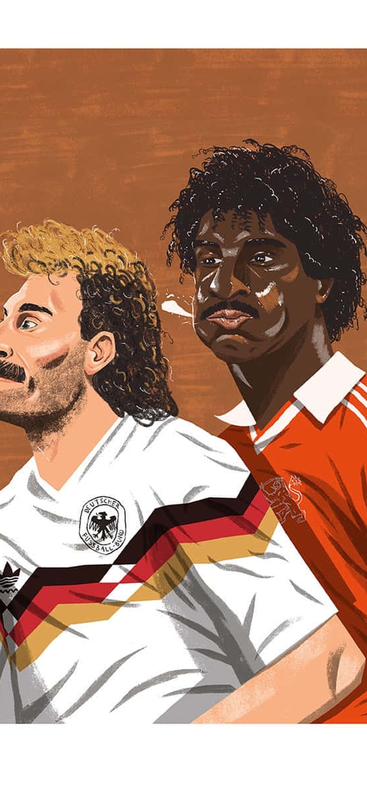 Frank Rijkaard Rudi Voller Painted Portrait L6r4sq4xjks2ba1p