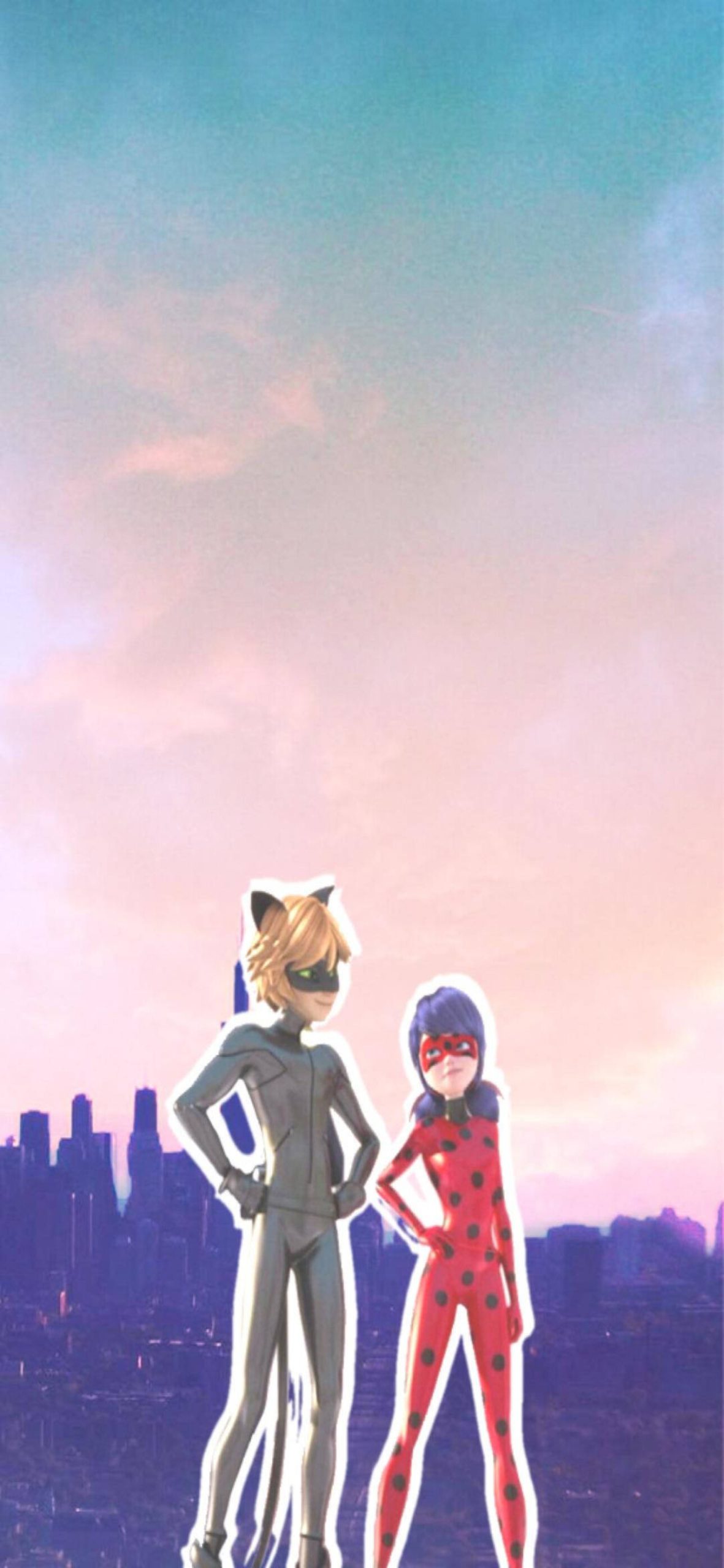 Paper Cutout Ladybug And Cat Noir
