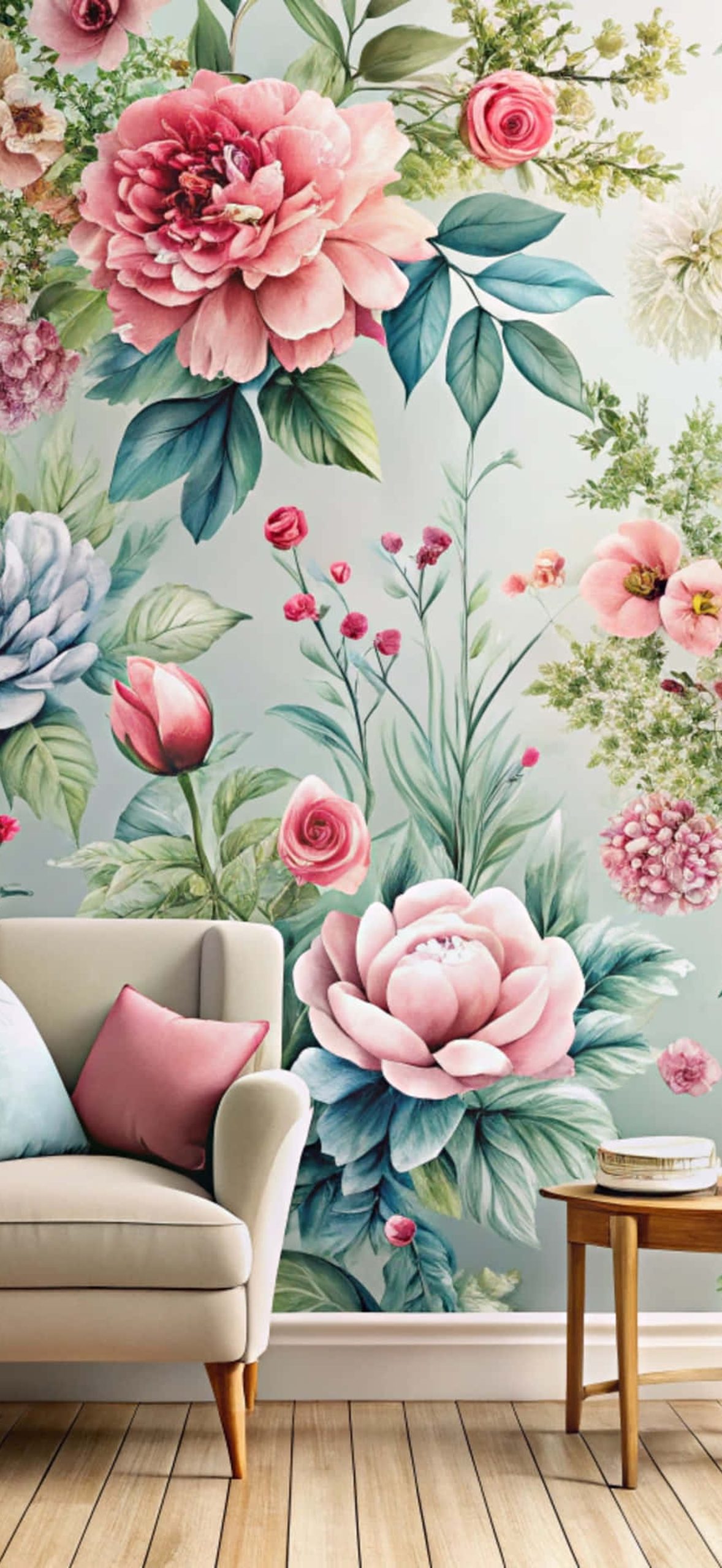 Wallpaper and Flower Arrangement V91o98r7nu11vvxd